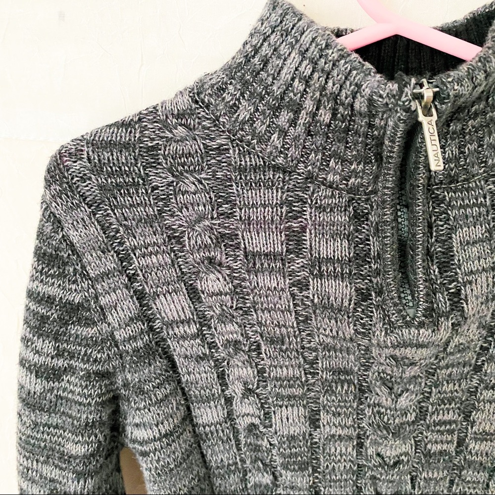 Black & Grey Nautica Turtle Neck Sweater with Zipper SZ 24 Months